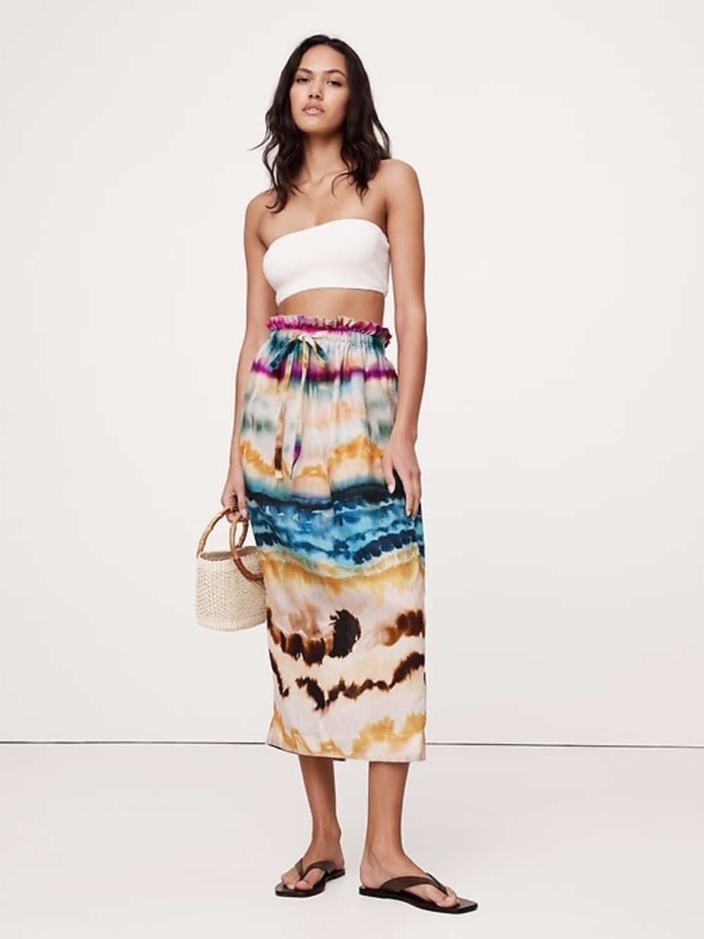 Banana Republic Factory linen midi skirt